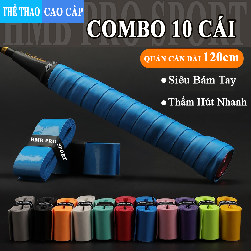 Quấn Cán Vợt Cầu Lông, Pickleball Cao Cấp – Thấm Mồ Hôi, Chống Trượt, Êm Tay – Băng Quấn Vợt Cầu Lông Giá Rẻ - Combo 10 cái Túi ZIP tiện lợi